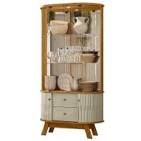 Cristaleira De Vidro Com Led Eva 90cm Z10 Cumaru-opala - Mpozenato - 1