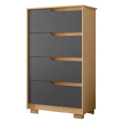 Cômoda Para Quarto 4 Gavetas 70cm Sole Flex Freijó-titanium - Albatroz