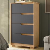 Cômoda Para Quarto 4 Gavetas 70cm Sole Flex Freijó-titanium - Albatroz - 2