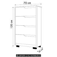 Cômoda Para Quarto 4 Gavetas 70cm Sole Flex Freijó-titanium - Albatroz