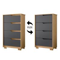 Cômoda Para Quarto 4 Gavetas 70cm Sole Flex Freijó-titanium - Albatroz - 5