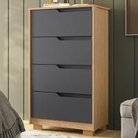 Cômoda Para Quarto 4 Gavetas 70cm Sole Flex Freijó-titanium - Albatroz - 7