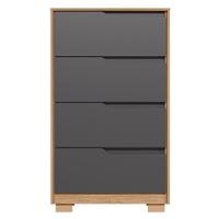 Cômoda Para Quarto 4 Gavetas 70cm Sole Flex Freijó-titanium - Albatroz - 8