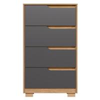 Cômoda Para Quarto 4 Gavetas 70cm Sole Flex Freijó-titanium - Albatroz - 9