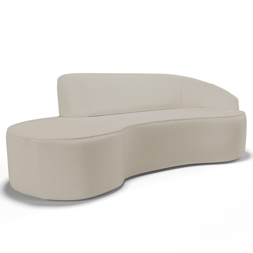 Sofá Living 4 Lugares 300cm Braço Direito Mozart D06 Sintético Bege - Mpozenato - 1