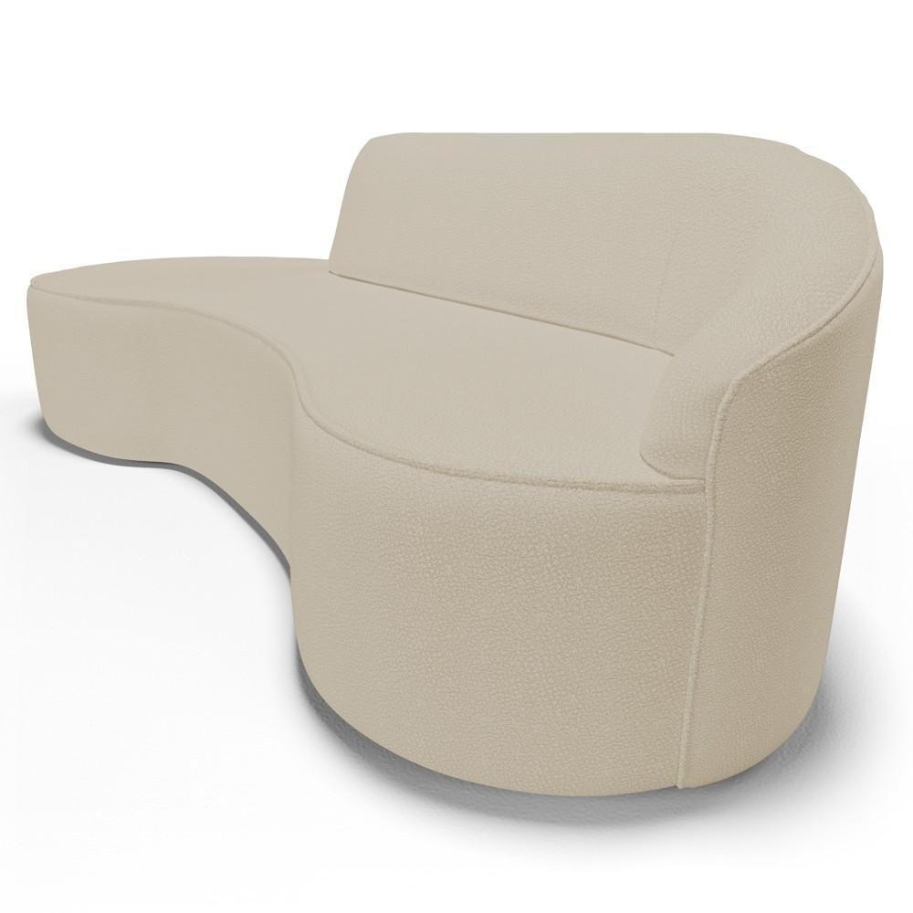 Sofá Living 4 Lugares 300cm Braço Direito Mozart D06 Sintético Bege - Mpozenato - 7