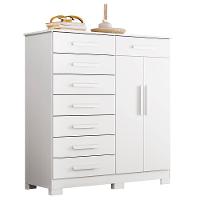 Cômoda Sapateira 8 Gavetas 2 Portas 125cm Verona Branco - Albatroz - 1