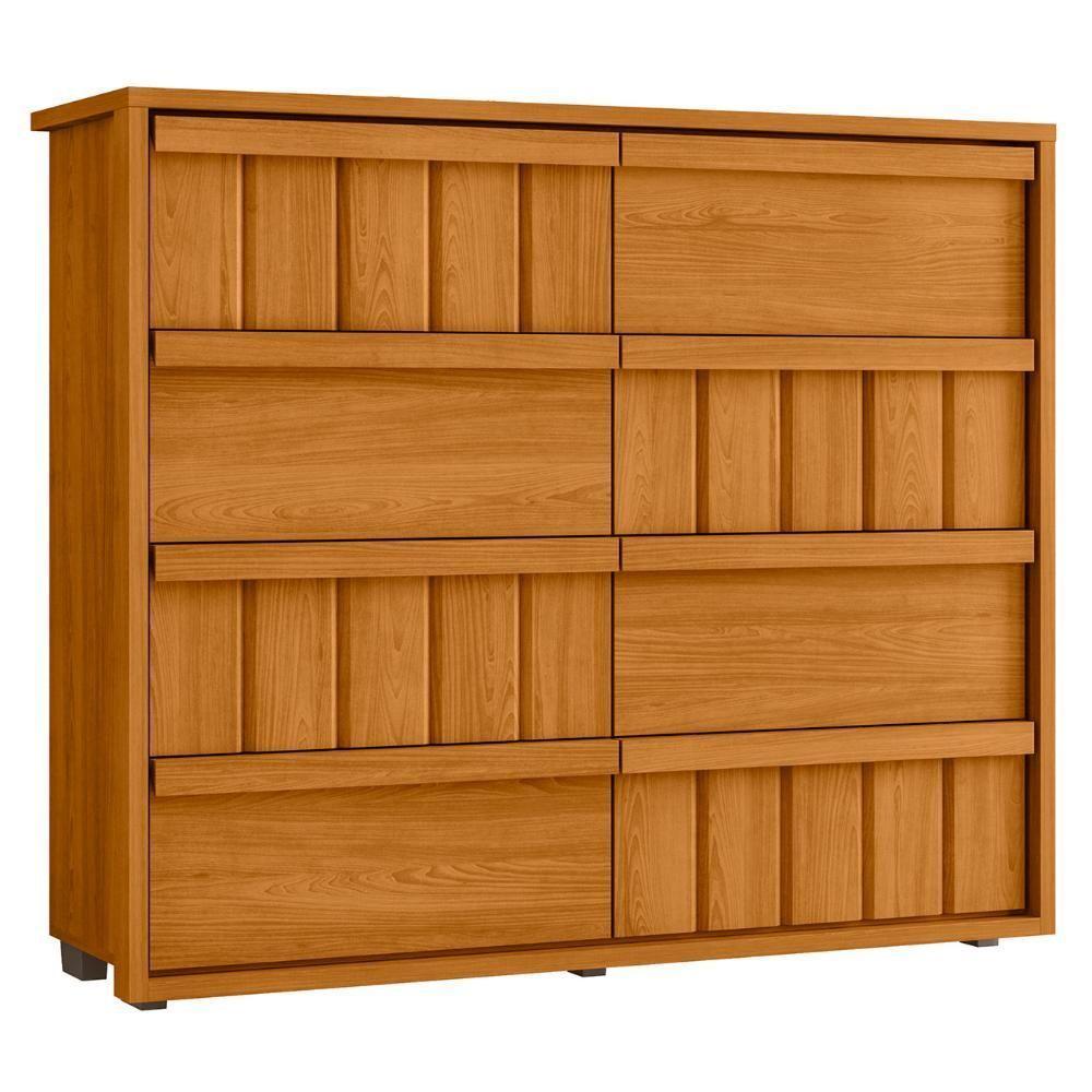 Cômoda Para Quarto Com 8 Gavetas 136cm Avila Cinamomo Z10 - Mpozenato - 1