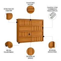 Cômoda Para Quarto Com 8 Gavetas 136cm Avila Cinamomo Z10 - Mpozenato - 3