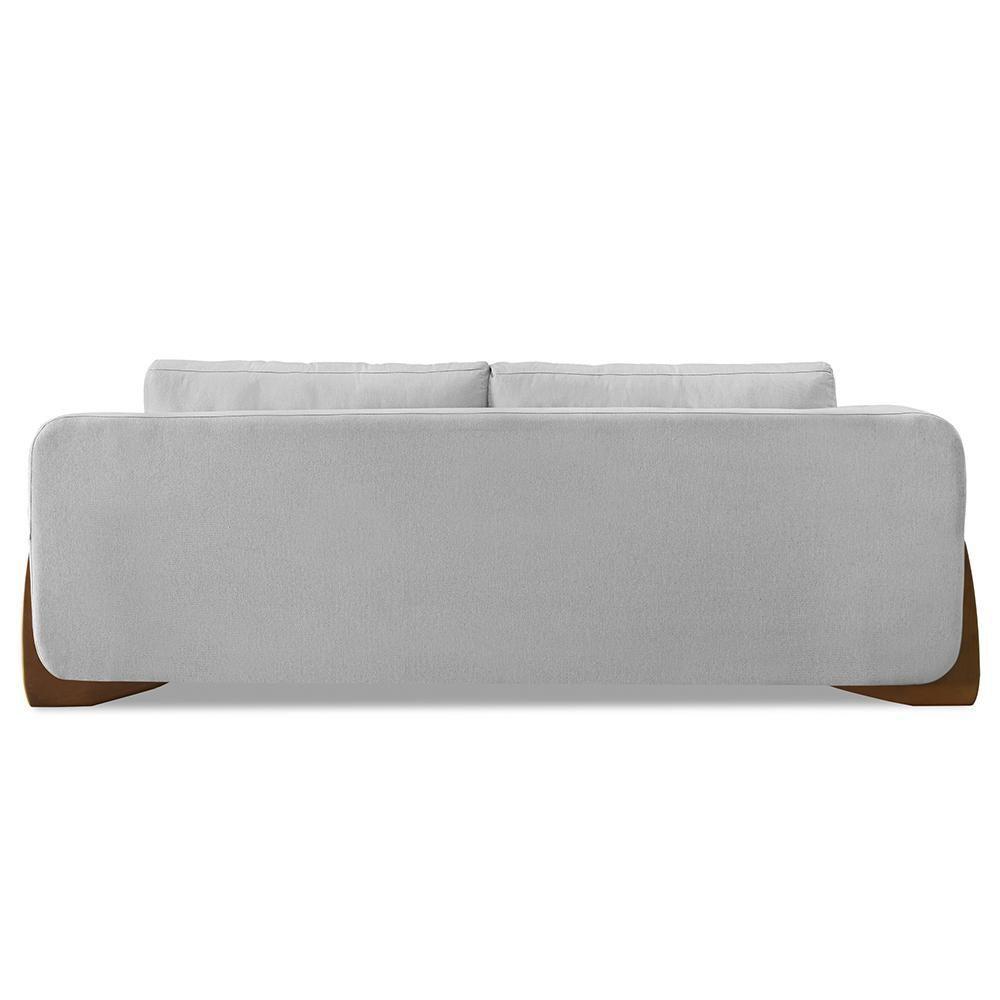 Sofá 2 Lugares Base De Madeira 160cm Izzy S06 Linho Grigio - Mpozenato - 6