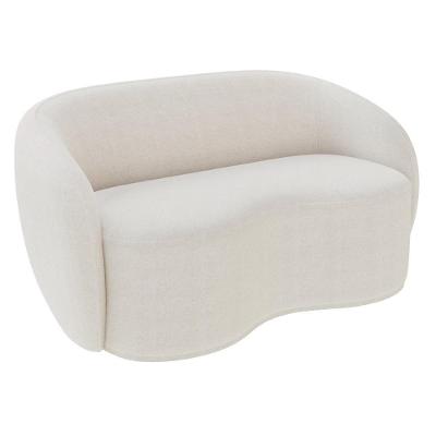Sofá 2 Lugares Living Orgânico Sala De Estar 160cm Garbin Z08 Boucle Bege - Mpozenato