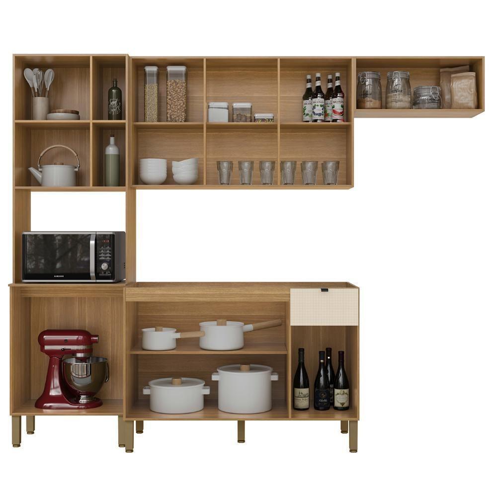 Cozinha Compacta Balcão Com Pia 120cm Laura Plus Freijó-soft Z06 - Mpozenato - 6