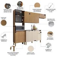 Cozinha Compacta Balcão Com Pia 120cm Laura Plus Freijó-soft Z06 - Mpozenato - 3