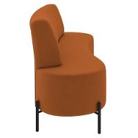 Sofá 2 Lugares 160cm Pés Aço Preto Tamar Z08 Veludo Terracota - Mpozenato - 6