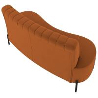 Sofá 2 Lugares 160cm Pés Aço Preto Tamar Z08 Veludo Terracota - Mpozenato - 7