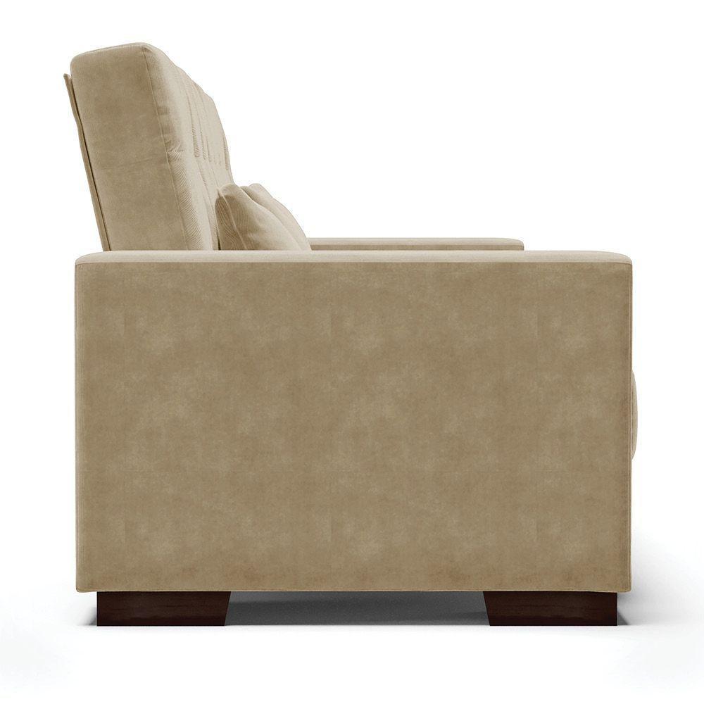 Sofá Cama 2 Lugares Para Sala De Estar Lisboa Suede Marrom Rato - D'rossi - 2