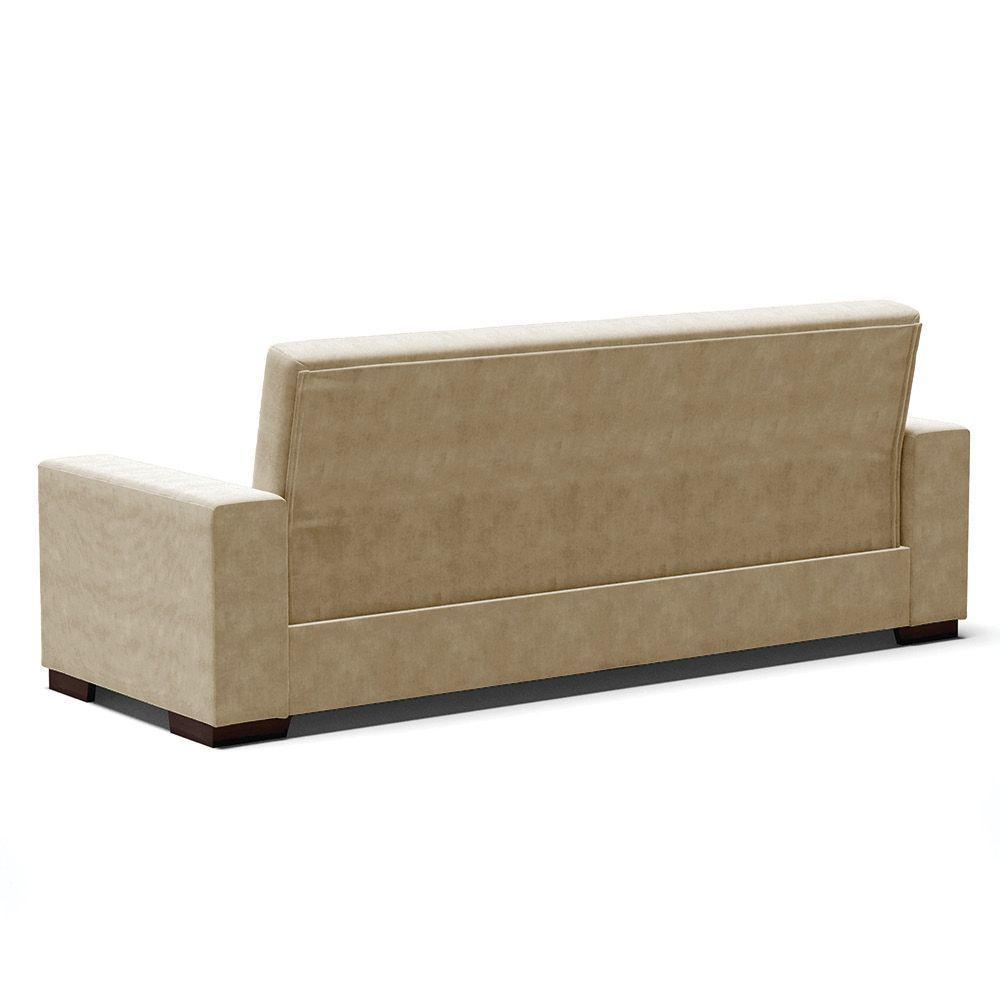 Sofá Cama 2 Lugares Para Sala De Estar Lisboa Suede Marrom Rato - D'rossi - 4