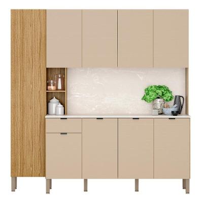 Cozinha Compacta Com Balcão 200cm Louvre Z06 Freijó-vanilla - Mpozenato