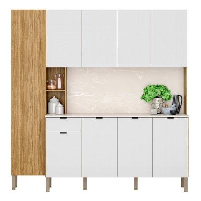 Cozinha Compacta Com Balcão 200cm Louvre Z06 Freijó-ártico - Mpozenato