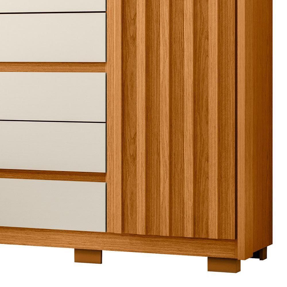 Cômoda Sapateira 1 Porta 5 Gavetas 125cm Duetto Cinamomo-off White - Albatroz - 8