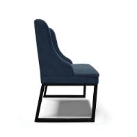 Cadeira Sala De Jantar Industrial Preto Kit 4 Liz Suede Azul M D03 - D'rossi - 5