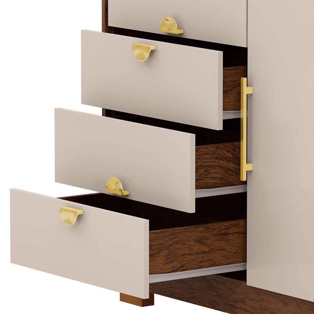 Cômoda Para Quarto 93cm Com Espelho Nara Imbuia-fendi V02 - Mpozenato - 5