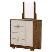 Cômoda Para Quarto 93cm Com Espelho Nara Imbuia-fendi V02 - Mpozenato - 1