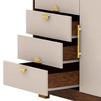 Cômoda Para Quarto 93cm Com Espelho Nara Imbuia-fendi V02 - Mpozenato - 5