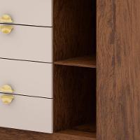 Cômoda Para Quarto 93cm Com Espelho Nara Imbuia-fendi V02 - Mpozenato - 6