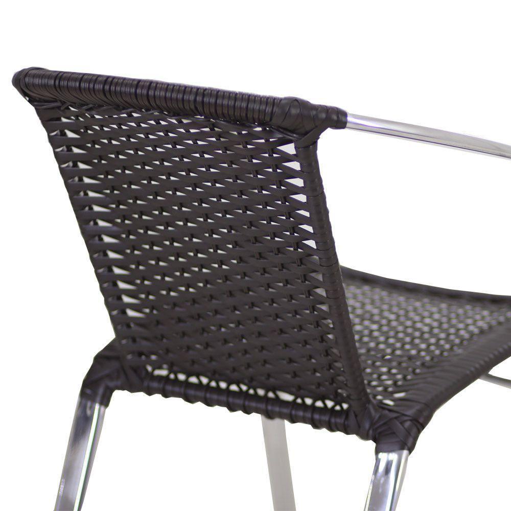 Jogo 6 Cadeiras E Mesa Com Tampo Floripa Alumínio área Trama Tabaco - 4