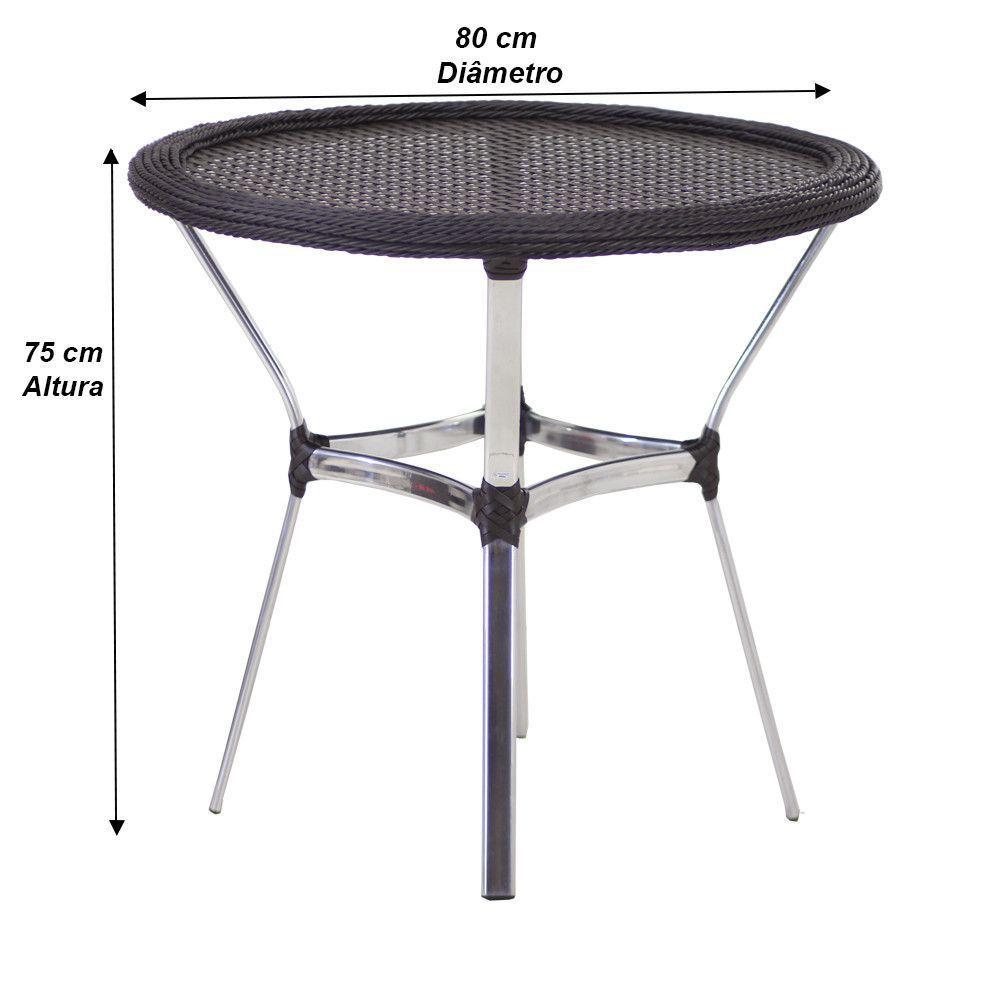 Jogo 6 Cadeiras E Mesa Com Tampo Floripa Alumínio área Trama Tabaco - 6