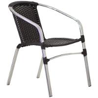 Jogo 6 Cadeiras E Mesa Com Tampo Floripa Alumínio área Trama Tabaco - 2