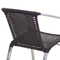 Jogo 6 Cadeiras E Mesa Com Tampo Floripa Alumínio área Trama Tabaco