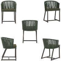 4 Cadeiras De Jantar Noronha Marrom Corda Náutica E13 Trama Verde - 3