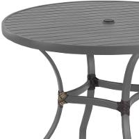 Mesa Roma Com Tampo Ripado 120 Cm Alumínio Cinza - 2