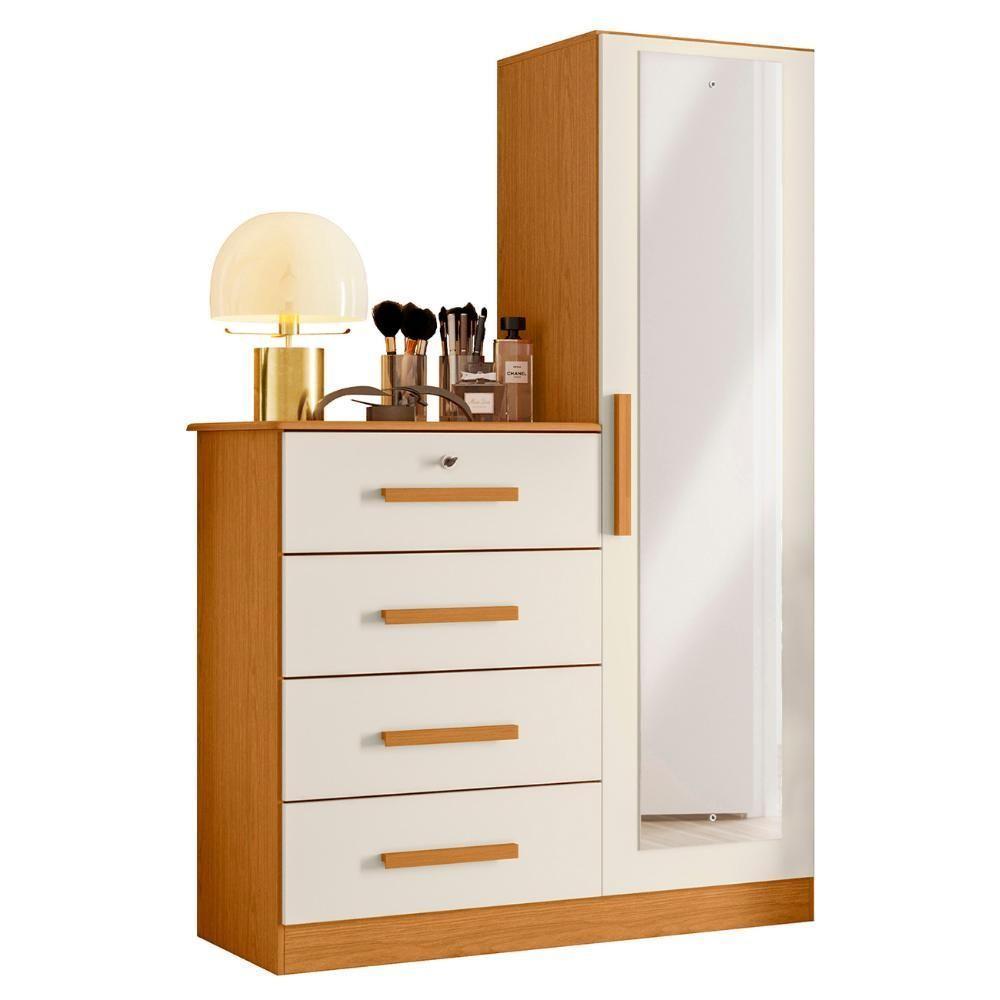 Cômoda Para Quarto 109cm 1 Porta Belize Plus Off-cinamomo - Albatroz - 1