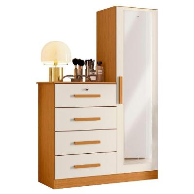 Cômoda Belize Plus 4 Gavetas em MDF com Puxador em MDF Off White para Quarto