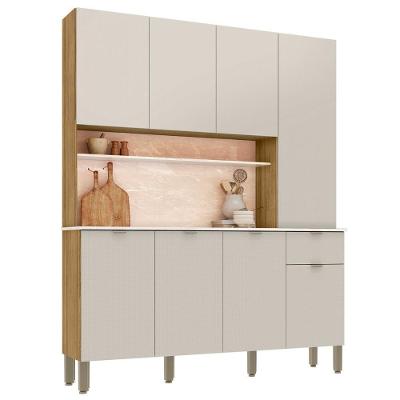 Cozinha Compacta 8 Portas 161cm Soul Z06 Freijó-soft - Mpozenato