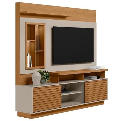 Estante Painel Para Tv 60 Pol Com Led 200cm Dora L06 Nature-off White - Mpozenato