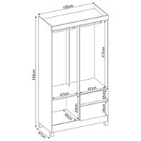 Guarda Roupa 4 Portas 2 Gavetas Lotus D02 Amendola Touch - Mpozenato
