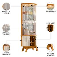 Cristaleira De Vidro Melina E Buffet Monica Z10 Off-cinamomo - Mpozenato - 5