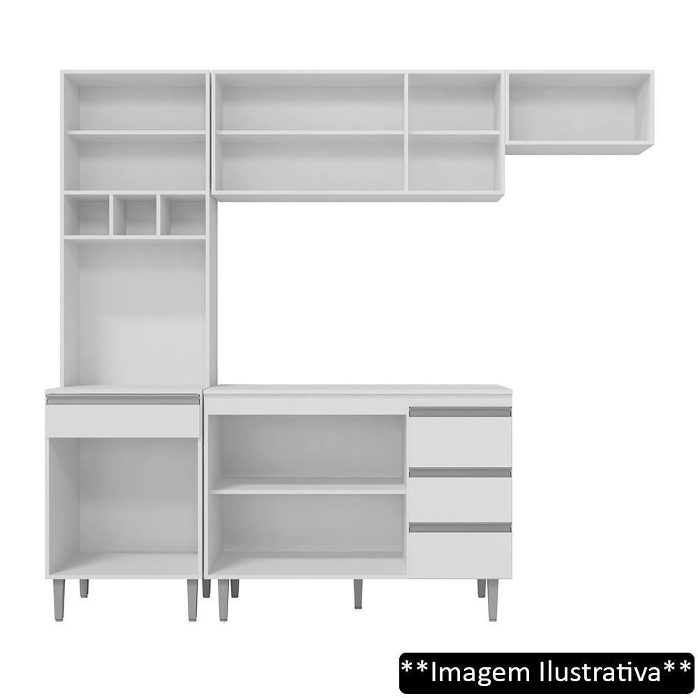 Cozinha Modulada 5 Peças Balcão Com Pia 120cm Andréia Cinza- Ajl Móveis - 10