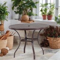 Mesa Roma Com Tampo Ripado 120 Cm Alumínio Marrom - 2