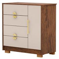 Cômoda Para Quarto 93cm Com 1 Porta Nara Imbuia-fendi V02 - Mpozenato - 1