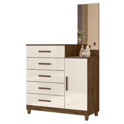 Cômoda Para Quarto 104cm Com Espelho Kyra Castanho Wood-off Z17 - Mpozenato