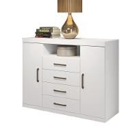 Cômoda 2 Portas 4 Gavetas Master Branco - Santos Andirá - 1