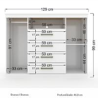 Cômoda 2 Portas 4 Gavetas Master Branco - Santos Andirá - 4