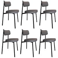 Cadeira De Jantar Estofada Kit 6 Ella M25 Linho Cinza - Mpozenato - 1