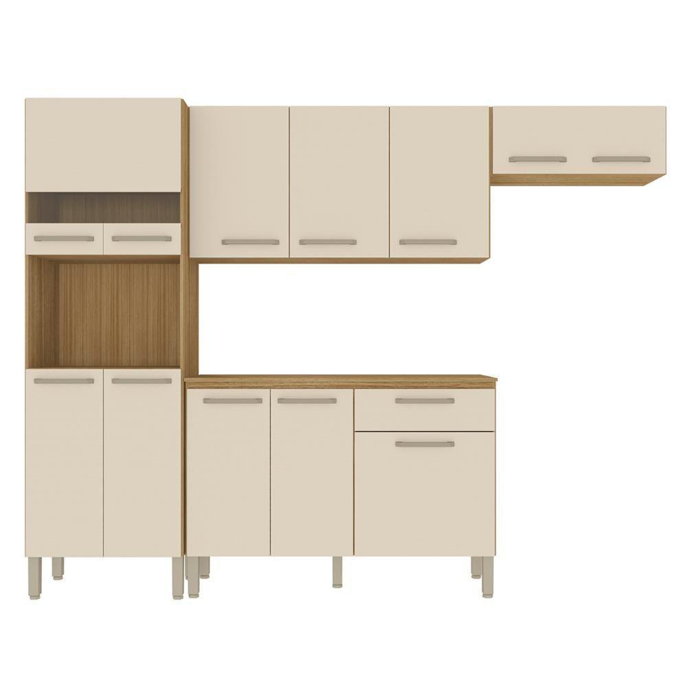 Cozinha Compacta Com Balcão 251cm Louis Plus Freijó-soft Z06 - Mpozenato - 1