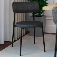 Cadeira De Jantar Estofada Kit 2 Nyka M25 Linho Grafite - Mpozenato - 2